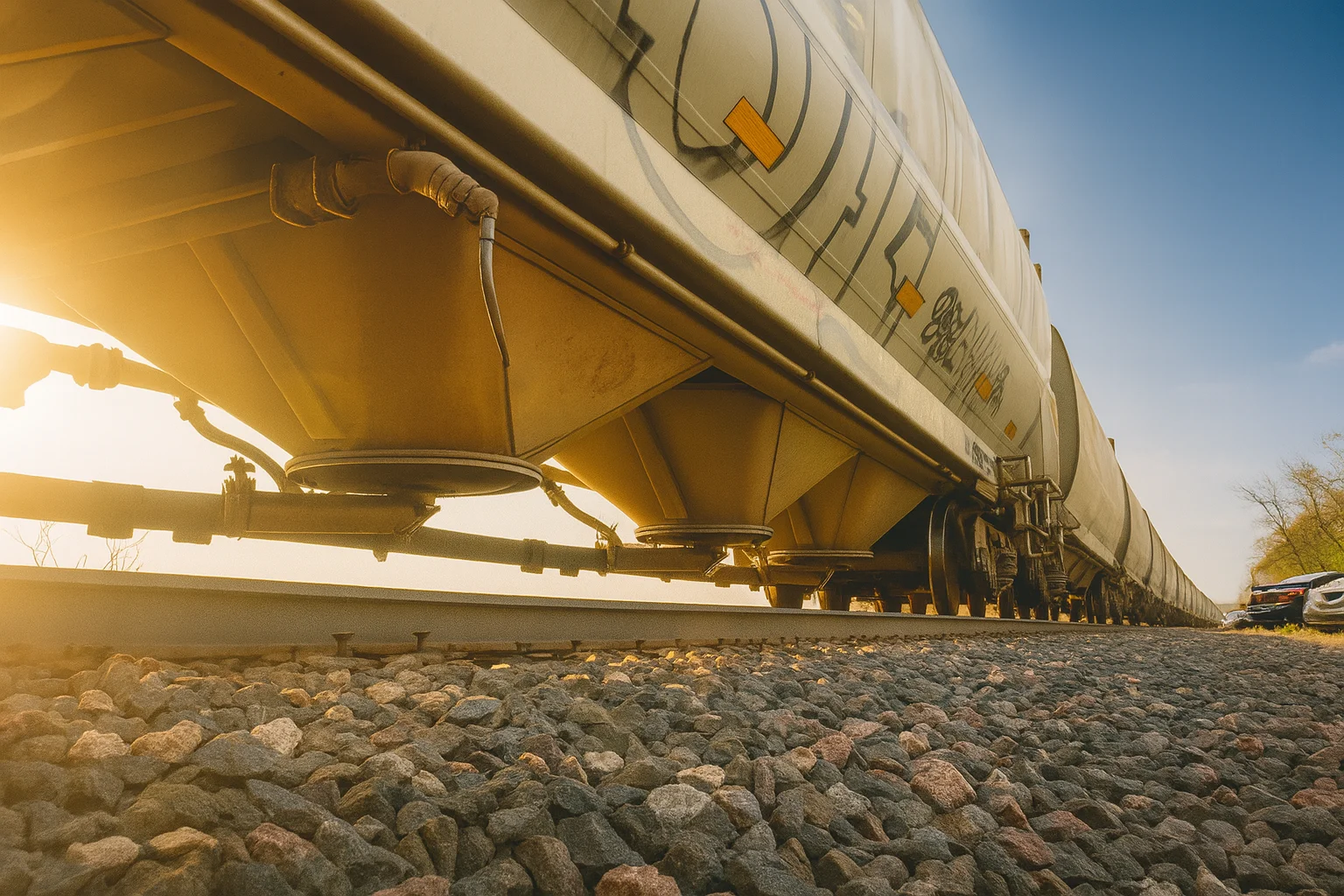Railcar wheel chocks for yard safety near rail operations